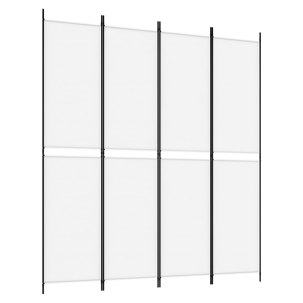 Kamerscherm met 4 panelen 200x220 cm stof wit is nu te koop bij PeponiXL, paradijselijk wonen!