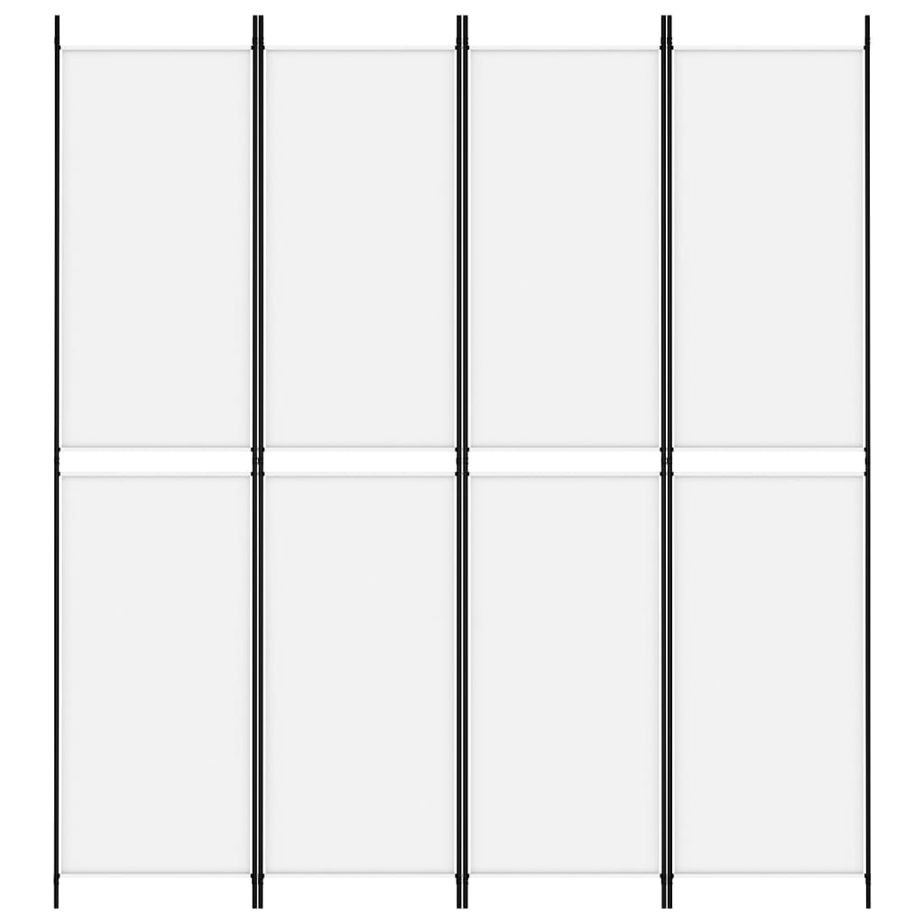 Kamerscherm met 4 panelen 200x220 cm stof wit is nu te koop bij PeponiXL, paradijselijk wonen!