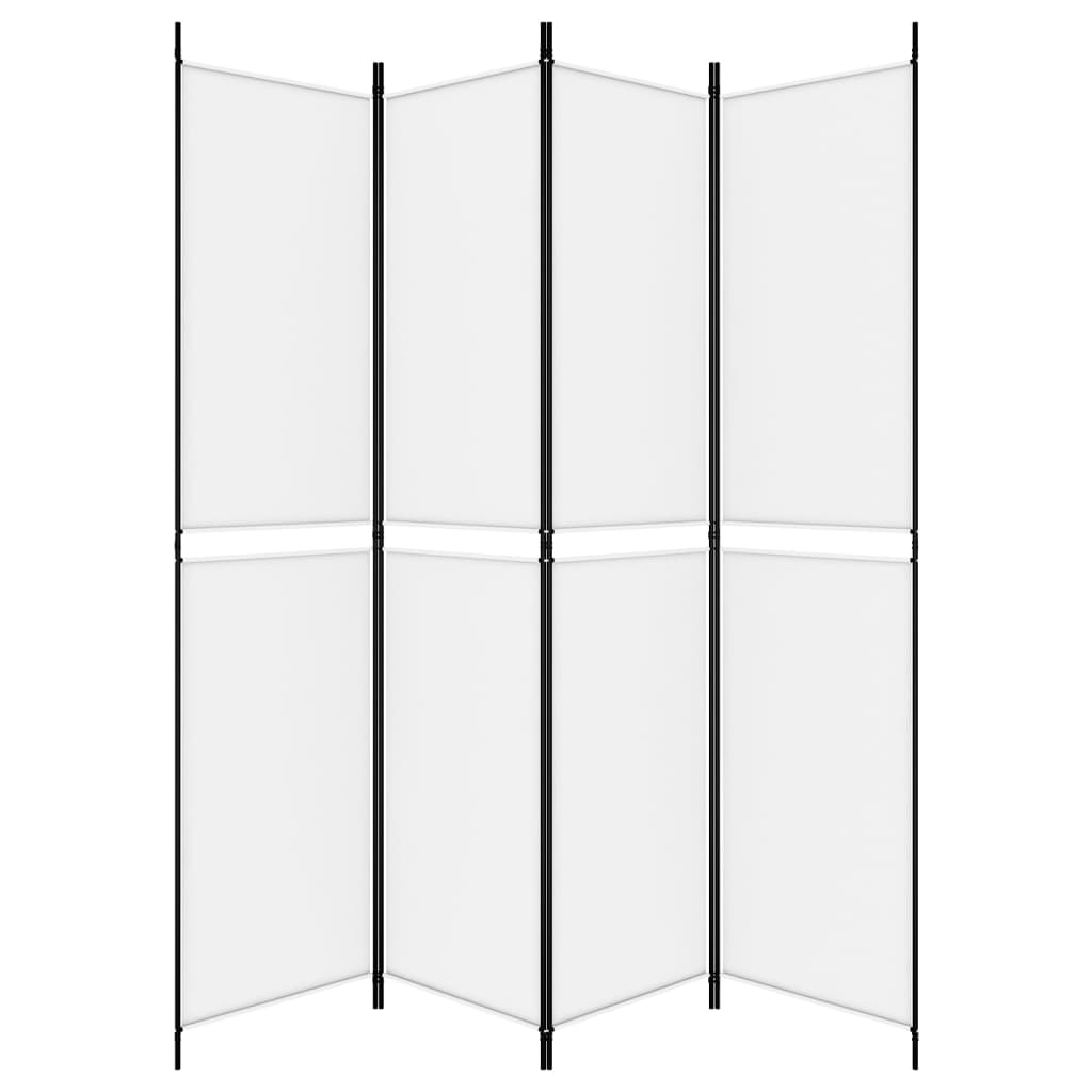 Kamerscherm met 4 panelen 200x220 cm stof wit is nu te koop bij PeponiXL, paradijselijk wonen!