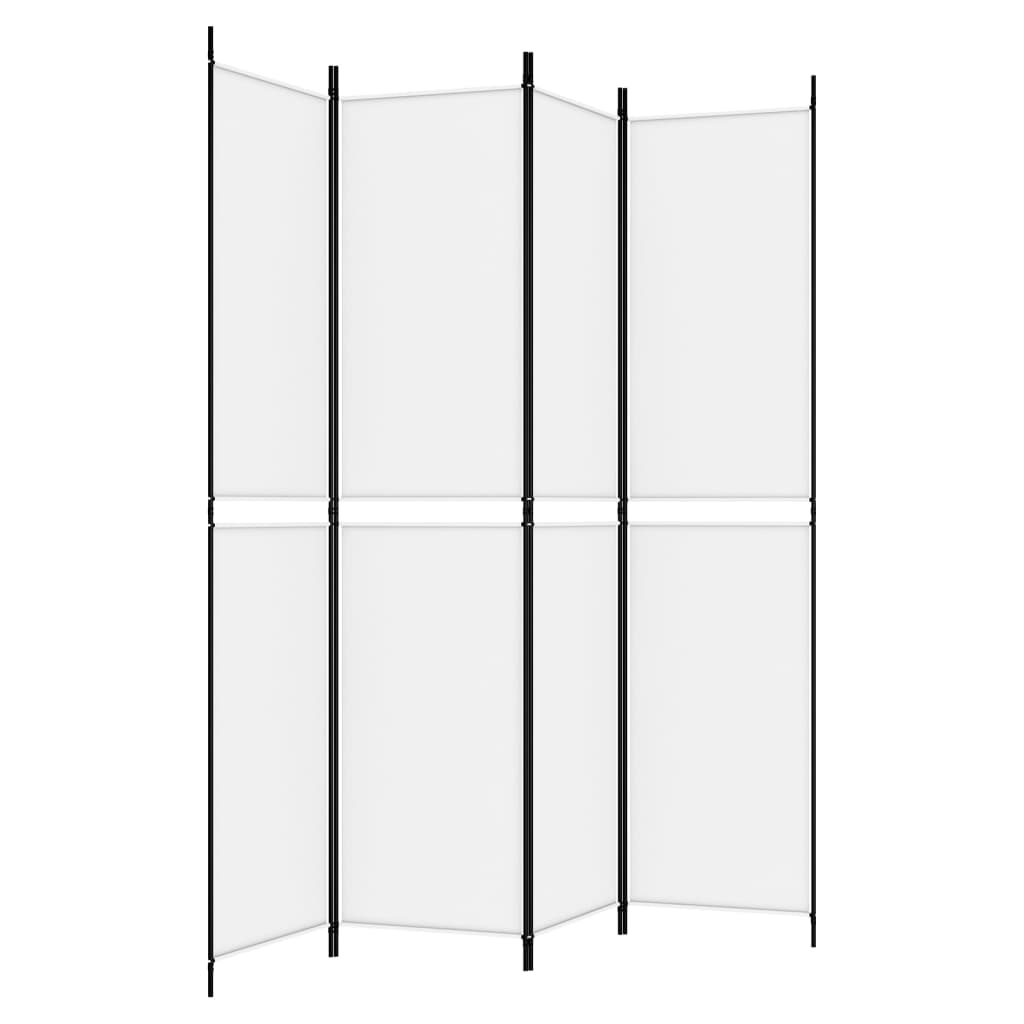 Kamerscherm met 4 panelen 200x220 cm stof wit is nu te koop bij PeponiXL, paradijselijk wonen!