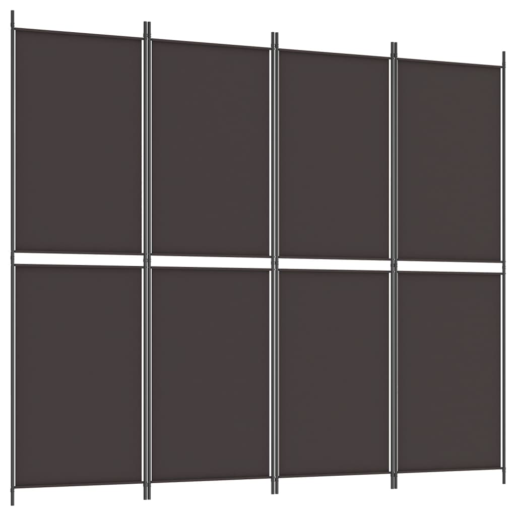 Kamerscherm met 4 panelen 200x220 cm stof bruin is nu te koop bij PeponiXL, paradijselijk wonen!