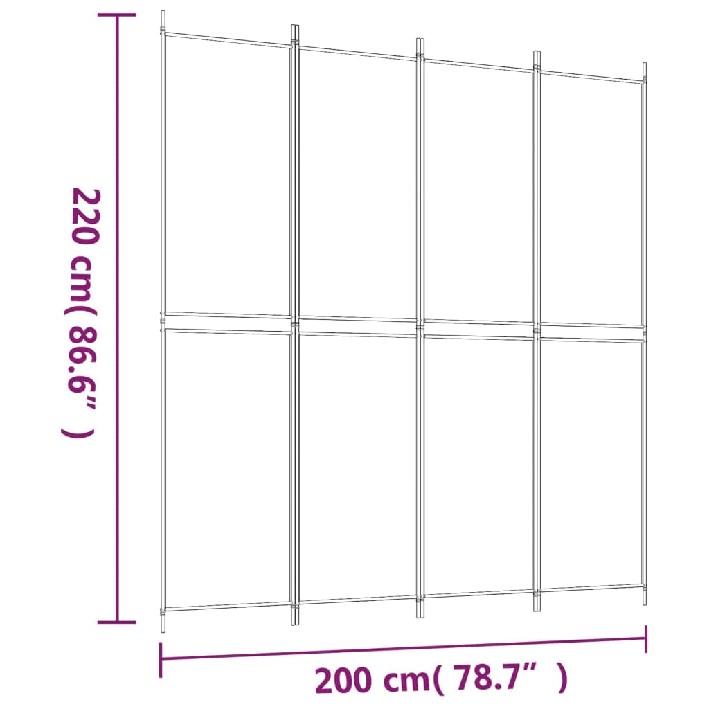 Kamerscherm met 4 panelen 200x220 cm stof bruin is nu te koop bij PeponiXL, paradijselijk wonen!