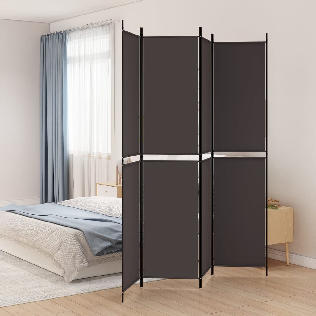 Kamerscherm met 4 panelen 200x220 cm stof bruin is nu te koop bij PeponiXL, paradijselijk wonen!