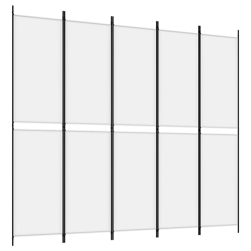 Kamerscherm met 5 panelen 250x220 cm stof wit is nu te koop bij PeponiXL, paradijselijk wonen!