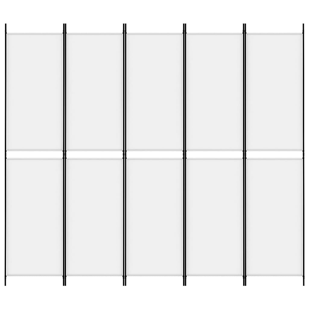 Kamerscherm met 5 panelen 250x220 cm stof wit is nu te koop bij PeponiXL, paradijselijk wonen!