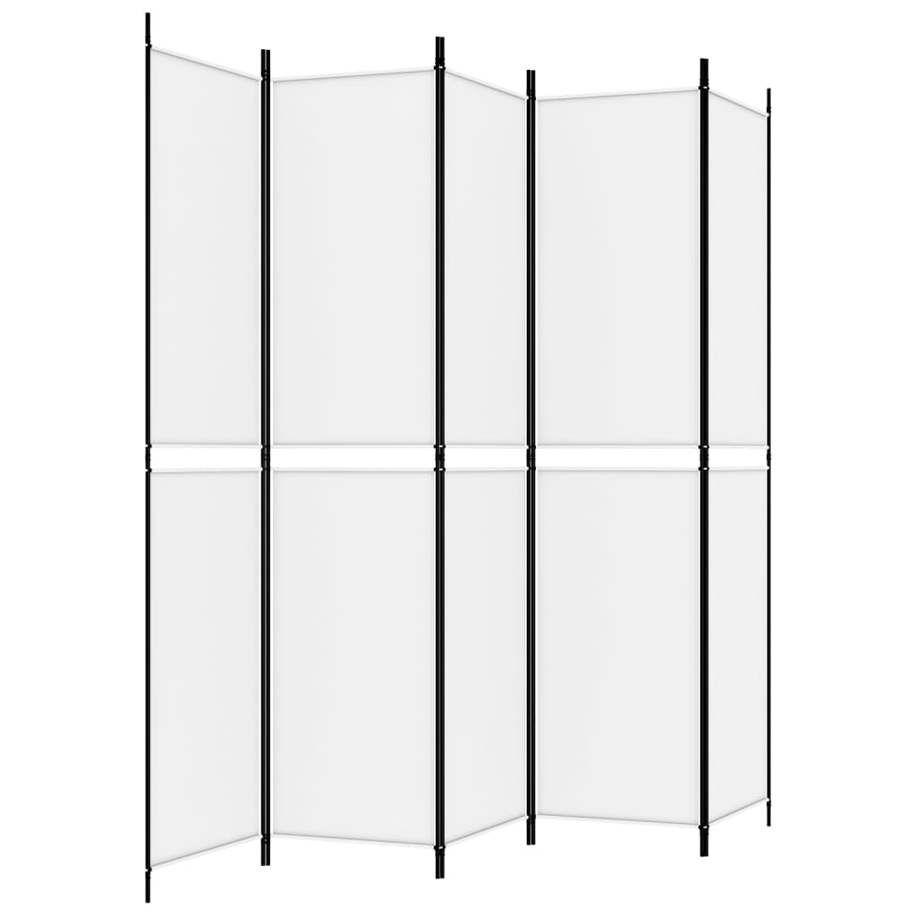 Kamerscherm met 5 panelen 250x220 cm stof wit is nu te koop bij PeponiXL, paradijselijk wonen!
