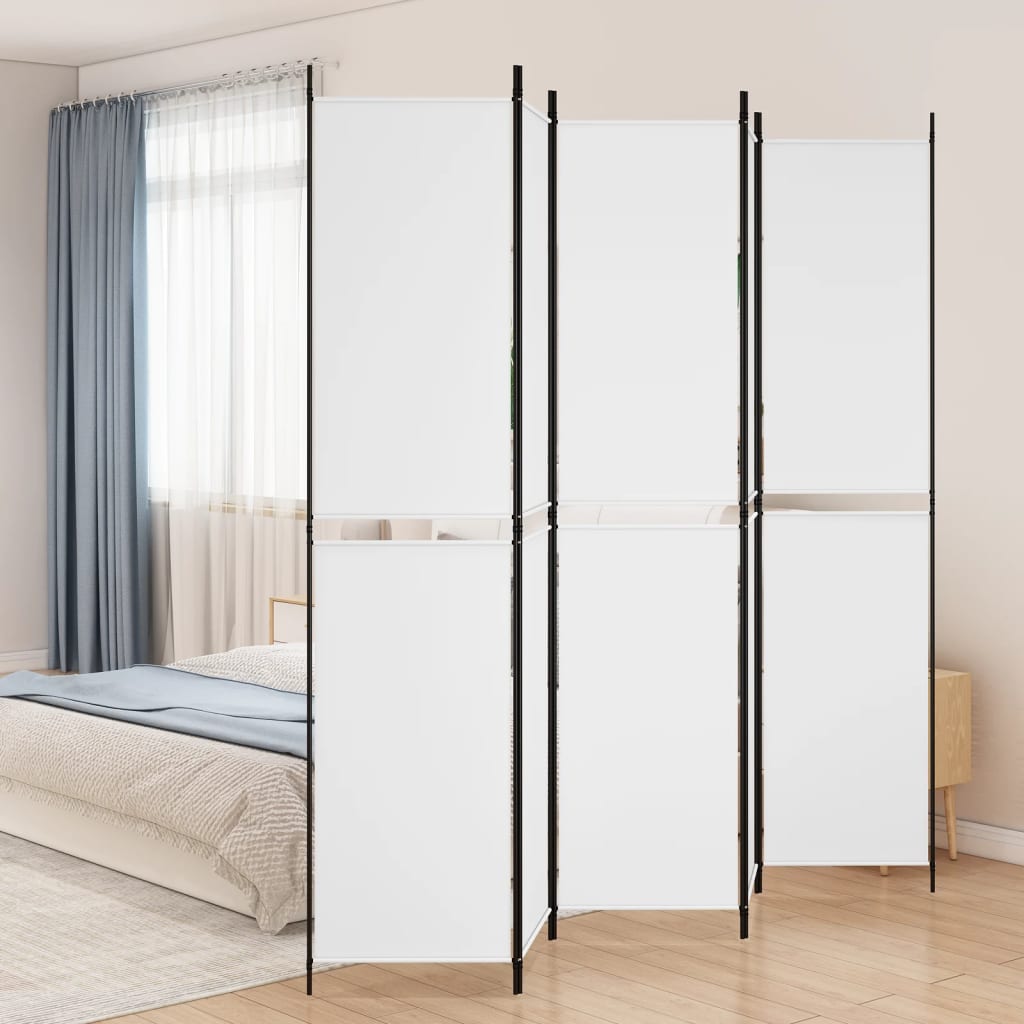 Kamerscherm met 5 panelen 250x220 cm stof wit is nu te koop bij PeponiXL, paradijselijk wonen!
