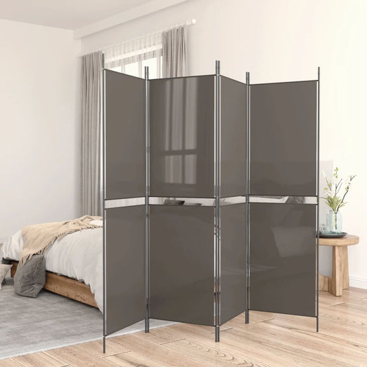 Kamerscherm met 5 panelen 250x220 cm stof antracietkleurig is nu te koop bij PeponiXL, paradijselijk wonen!