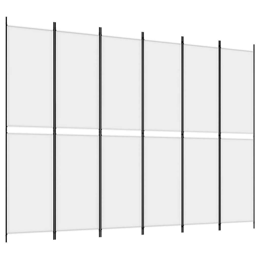 Kamerscherm met 6 panelen 300x220 cm stof wit is nu te koop bij PeponiXL, paradijselijk wonen!