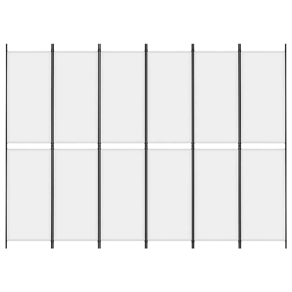 Kamerscherm met 6 panelen 300x220 cm stof wit is nu te koop bij PeponiXL, paradijselijk wonen!