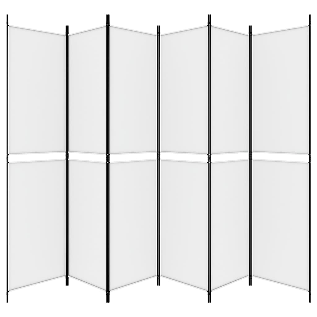 Kamerscherm met 6 panelen 300x220 cm stof wit is nu te koop bij PeponiXL, paradijselijk wonen!
