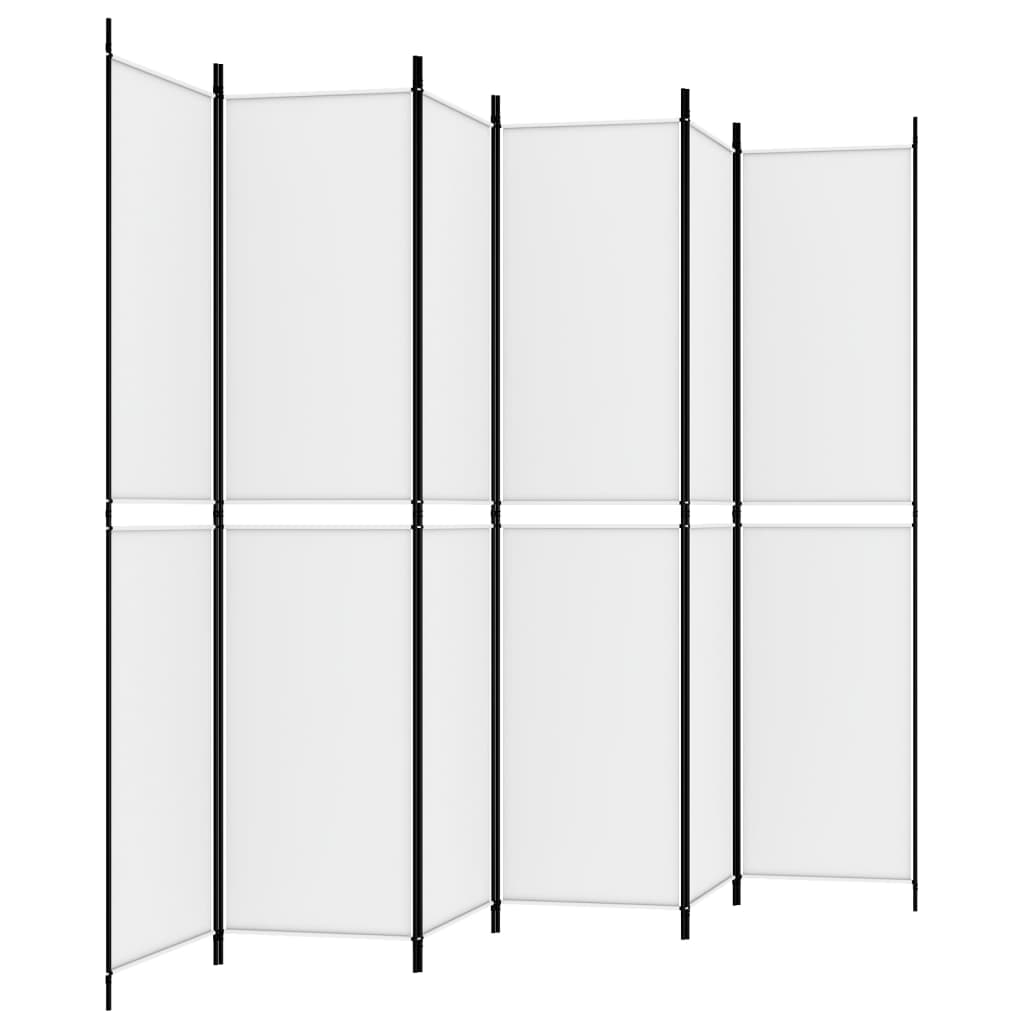 Kamerscherm met 6 panelen 300x220 cm stof wit is nu te koop bij PeponiXL, paradijselijk wonen!