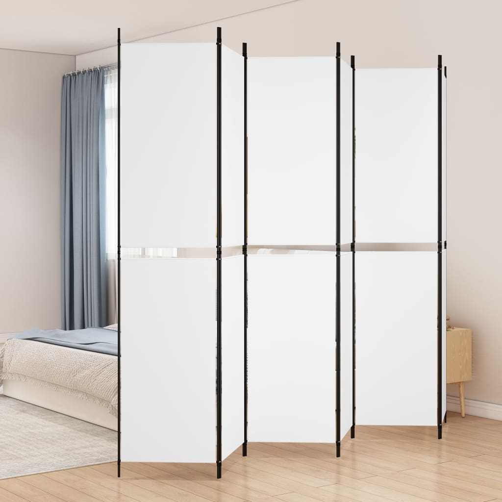 Kamerscherm met 6 panelen 300x220 cm stof wit is nu te koop bij PeponiXL, paradijselijk wonen!