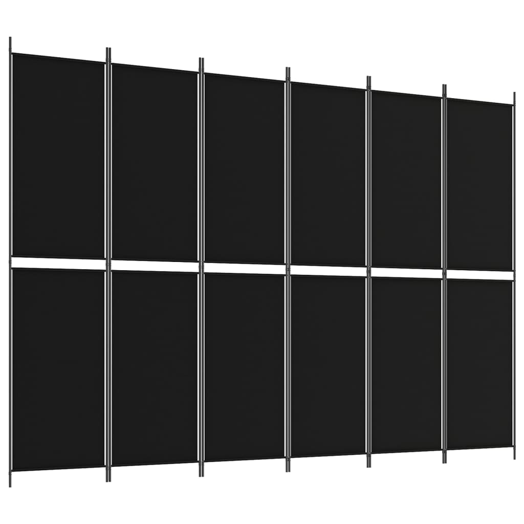 Kamerscherm met 6 panelen 300x220 cm stof zwart is nu te koop bij PeponiXL, paradijselijk wonen!