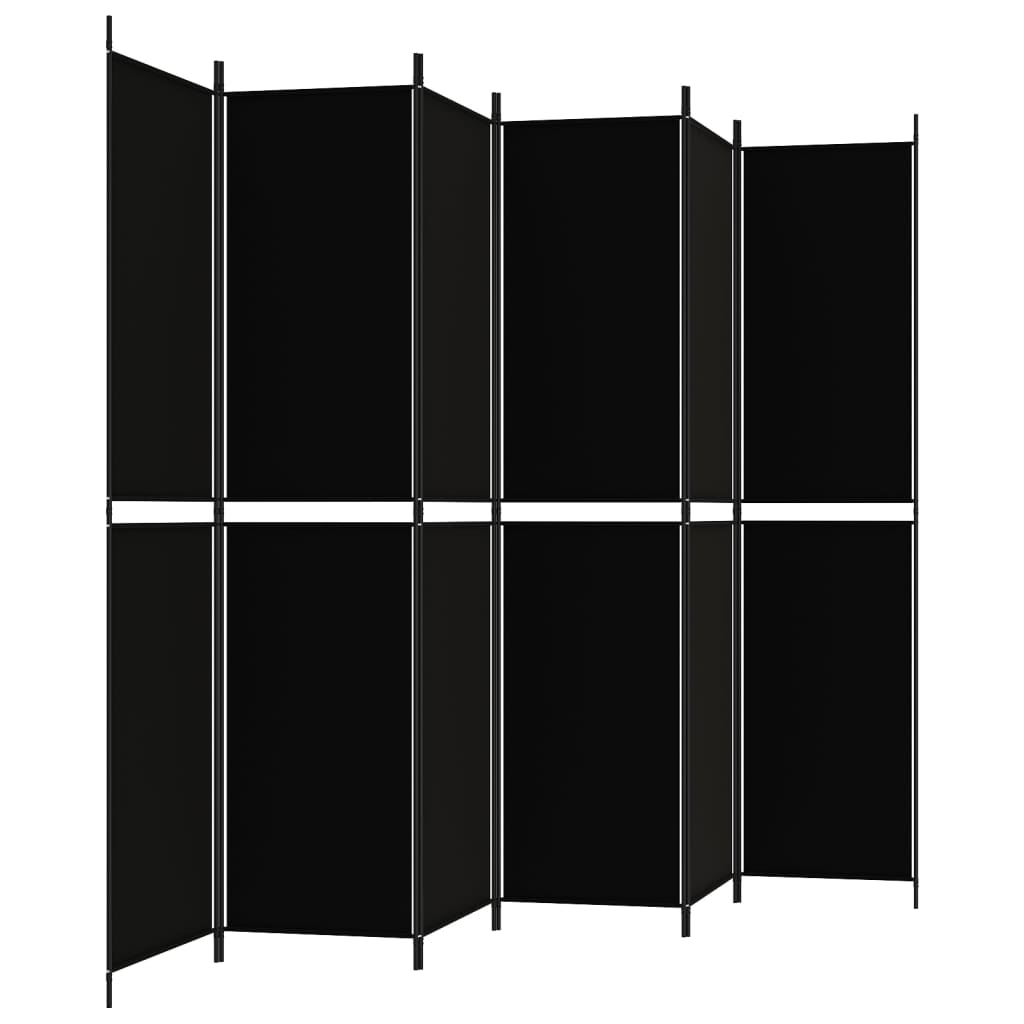 Kamerscherm met 6 panelen 300x220 cm stof zwart is nu te koop bij PeponiXL, paradijselijk wonen!