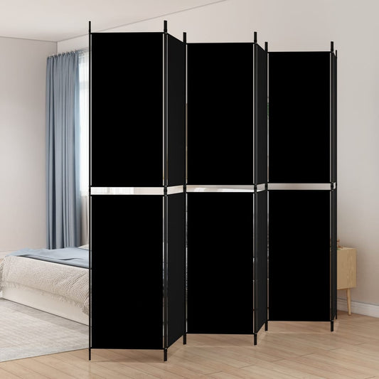 Kamerscherm met 6 panelen 300x220 cm stof zwart is nu te koop bij PeponiXL, paradijselijk wonen!