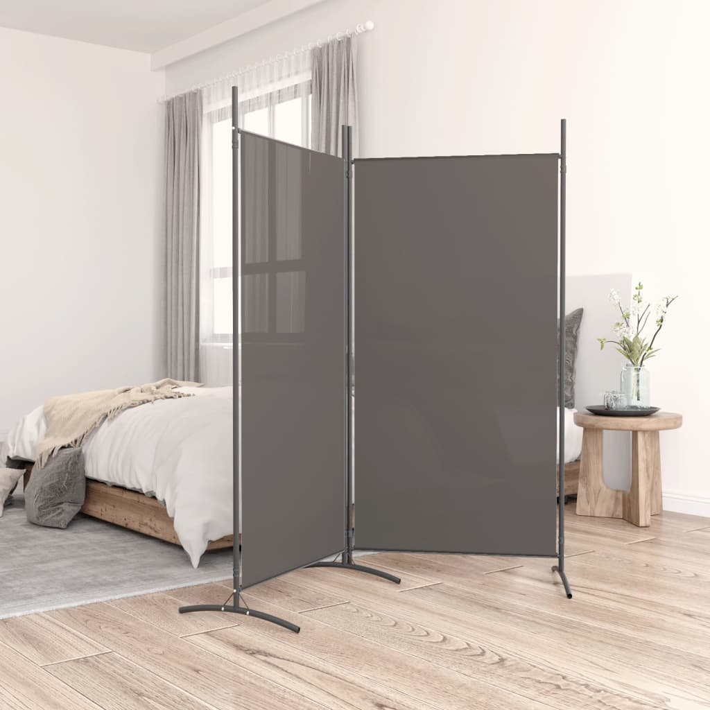 Kamerscherm met 2 panelen 175x180 cm stof antracietkleurig is nu te koop bij PeponiXL, paradijselijk wonen!