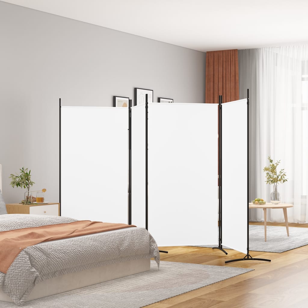 Kamerscherm met 4 panelen 346x180 cm stof wit is nu te koop bij PeponiXL, paradijselijk wonen!