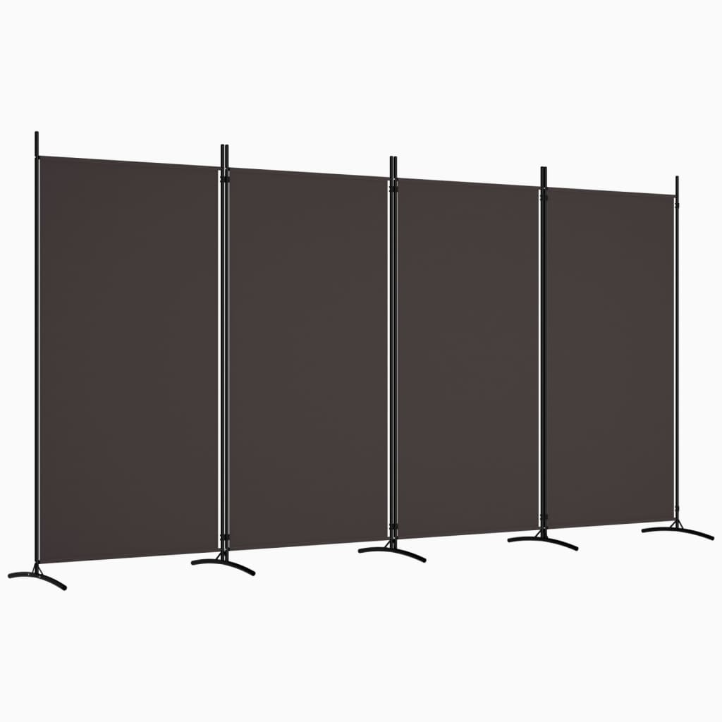 Kamerscherm met 4 panelen 346x180 cm stof bruin is nu te koop bij PeponiXL, paradijselijk wonen!
