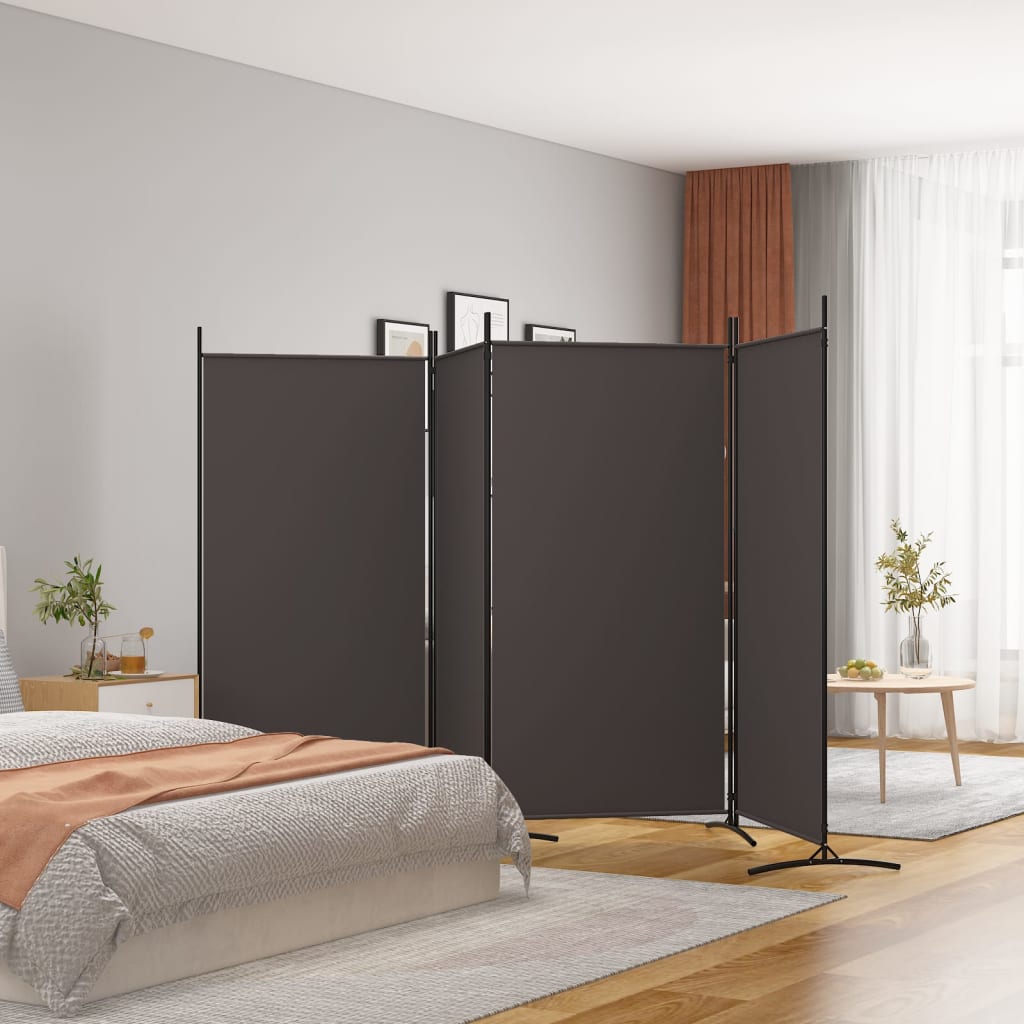 Kamerscherm met 4 panelen 346x180 cm stof bruin is nu te koop bij PeponiXL, paradijselijk wonen!