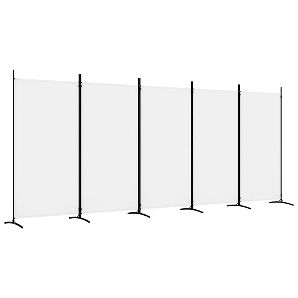 Kamerscherm met 5 panelen 433x180 cm stof wit is nu te koop bij PeponiXL, paradijselijk wonen!