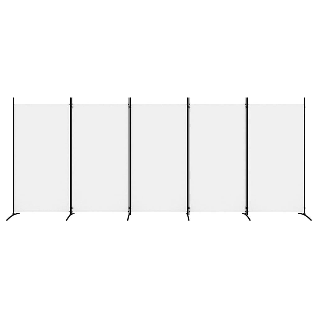 Kamerscherm met 5 panelen 433x180 cm stof wit is nu te koop bij PeponiXL, paradijselijk wonen!