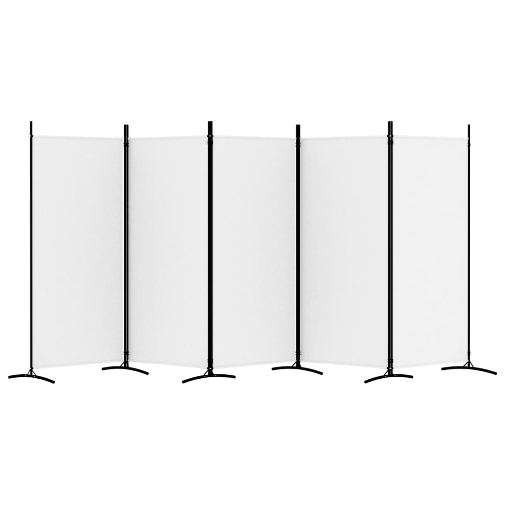 Kamerscherm met 5 panelen 433x180 cm stof wit is nu te koop bij PeponiXL, paradijselijk wonen!