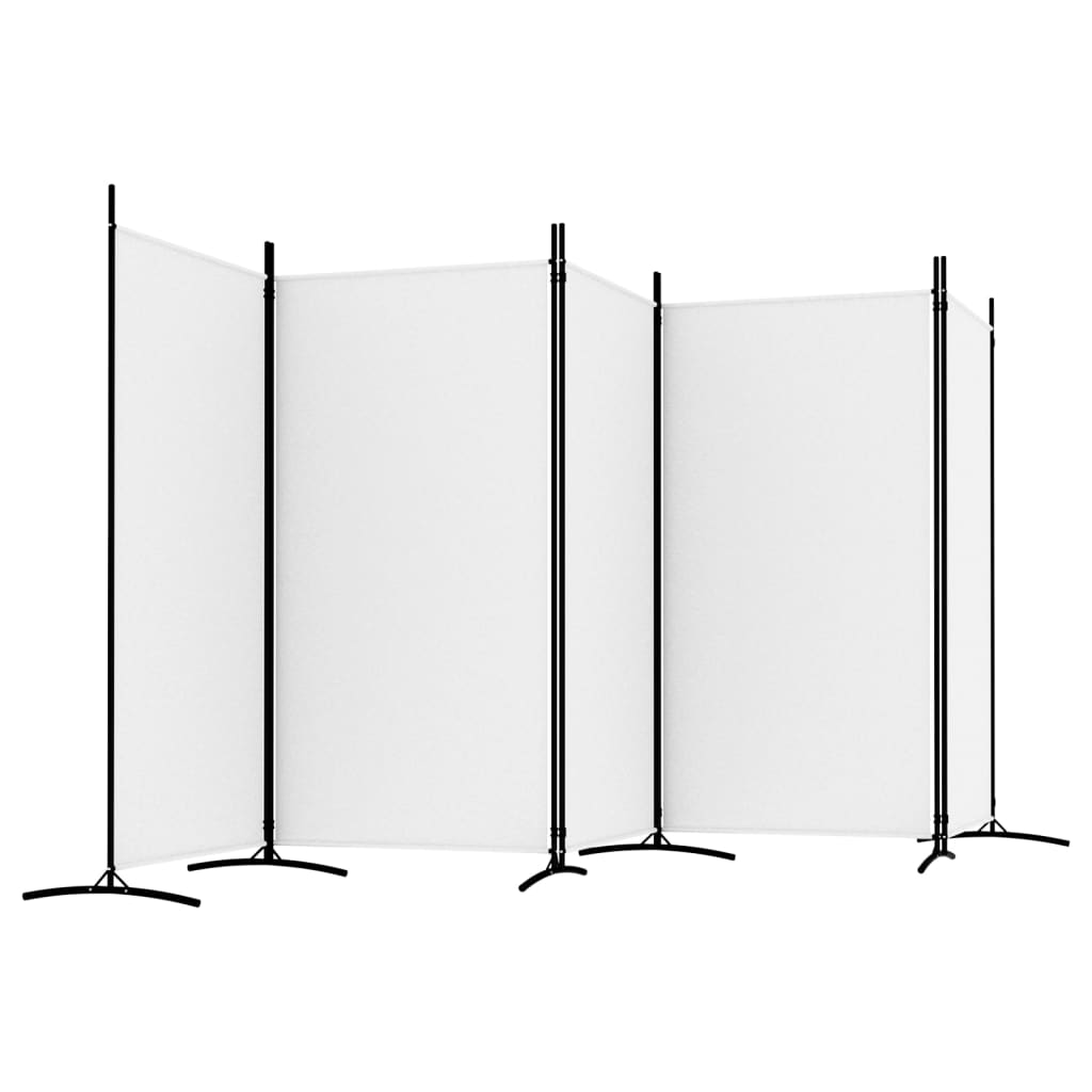 Kamerscherm met 5 panelen 433x180 cm stof wit is nu te koop bij PeponiXL, paradijselijk wonen!