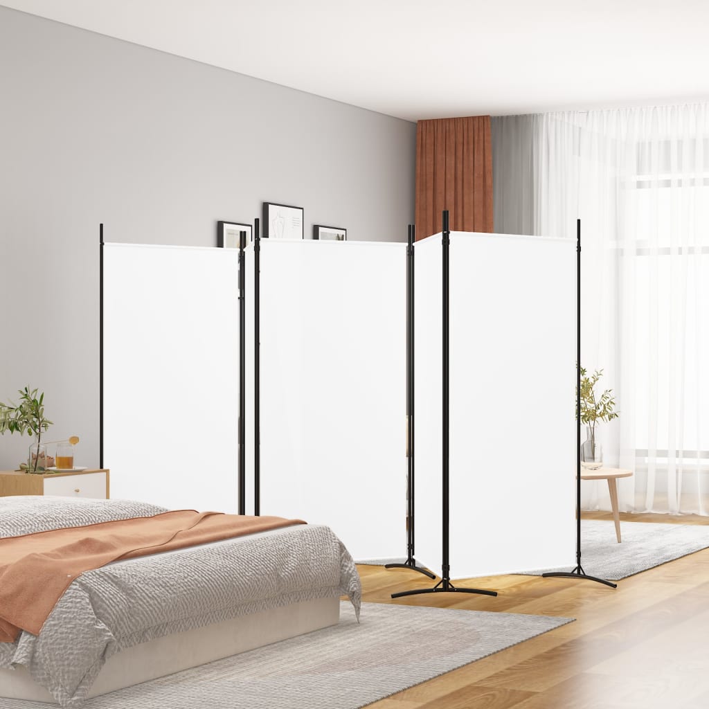 Kamerscherm met 5 panelen 433x180 cm stof wit is nu te koop bij PeponiXL, paradijselijk wonen!