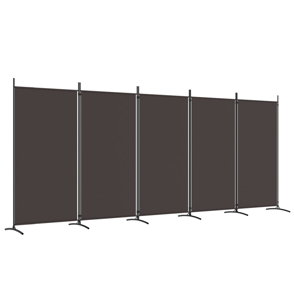 Kamerscherm met 5 panelen 433x180 cm stof bruin is nu te koop bij PeponiXL, paradijselijk wonen!