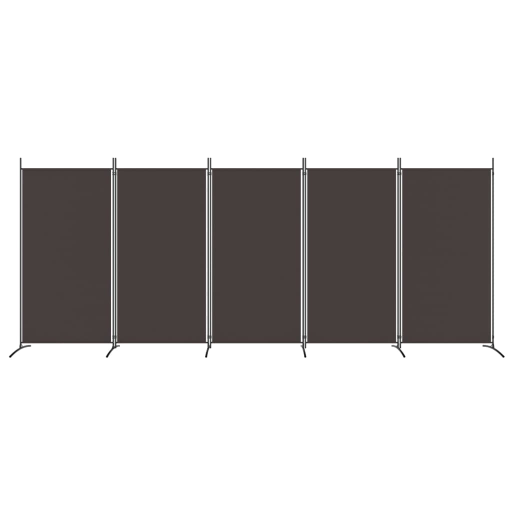 Kamerscherm met 5 panelen 433x180 cm stof bruin is nu te koop bij PeponiXL, paradijselijk wonen!