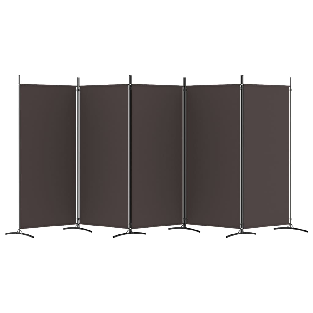 Kamerscherm met 5 panelen 433x180 cm stof bruin is nu te koop bij PeponiXL, paradijselijk wonen!