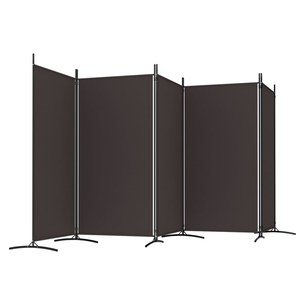 Kamerscherm met 5 panelen 433x180 cm stof bruin is nu te koop bij PeponiXL, paradijselijk wonen!
