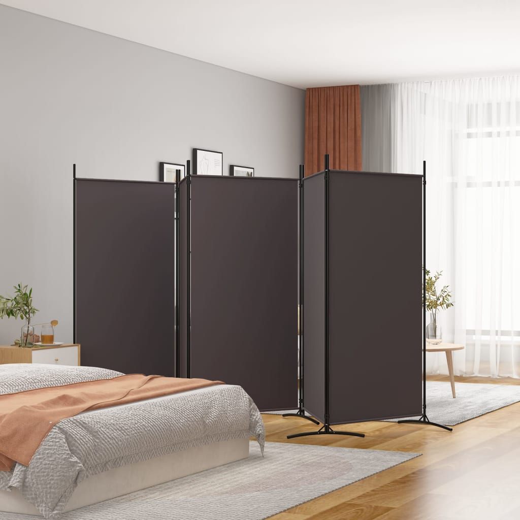 Kamerscherm met 5 panelen 433x180 cm stof bruin is nu te koop bij PeponiXL, paradijselijk wonen!