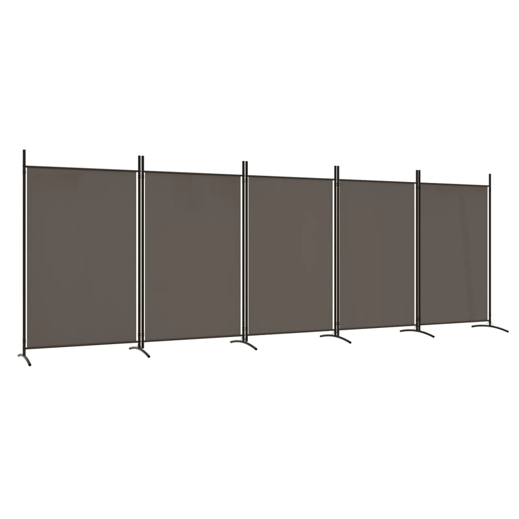 Kamerscherm met 5 panelen 433x180 cm stof antracietkleurig is nu te koop bij PeponiXL, paradijselijk wonen!