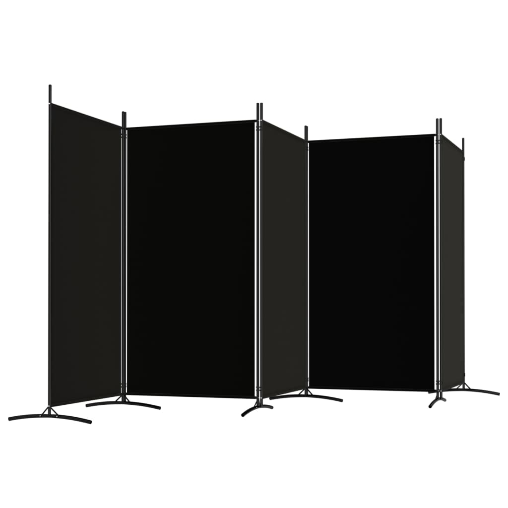 Kamerscherm met 5 panelen 433x180 cm stof zwart is nu te koop bij PeponiXL, paradijselijk wonen!