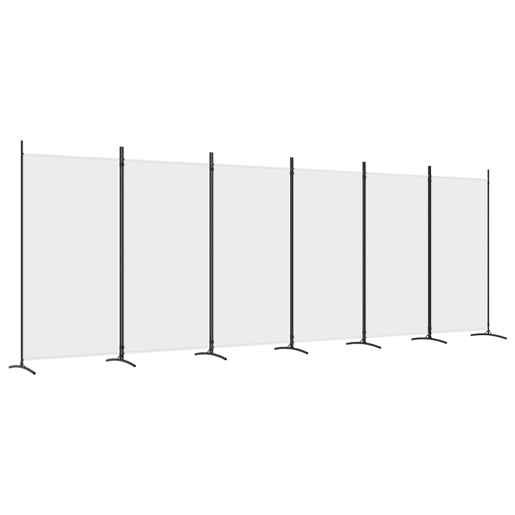 Kamerscherm met 6 panelen 520x180 cm stof wit is nu te koop bij PeponiXL, paradijselijk wonen!