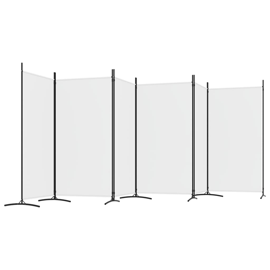 Kamerscherm met 6 panelen 520x180 cm stof wit is nu te koop bij PeponiXL, paradijselijk wonen!