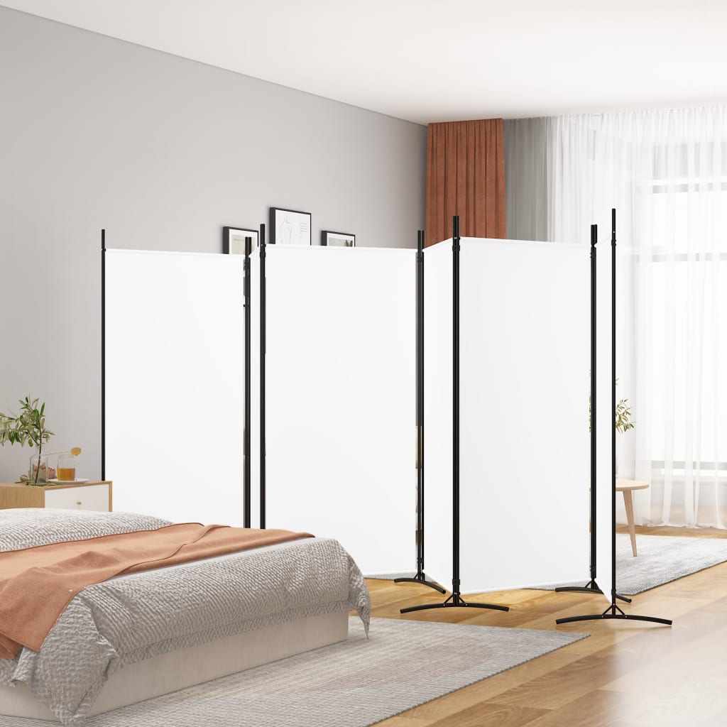 Kamerscherm met 6 panelen 520x180 cm stof wit is nu te koop bij PeponiXL, paradijselijk wonen!
