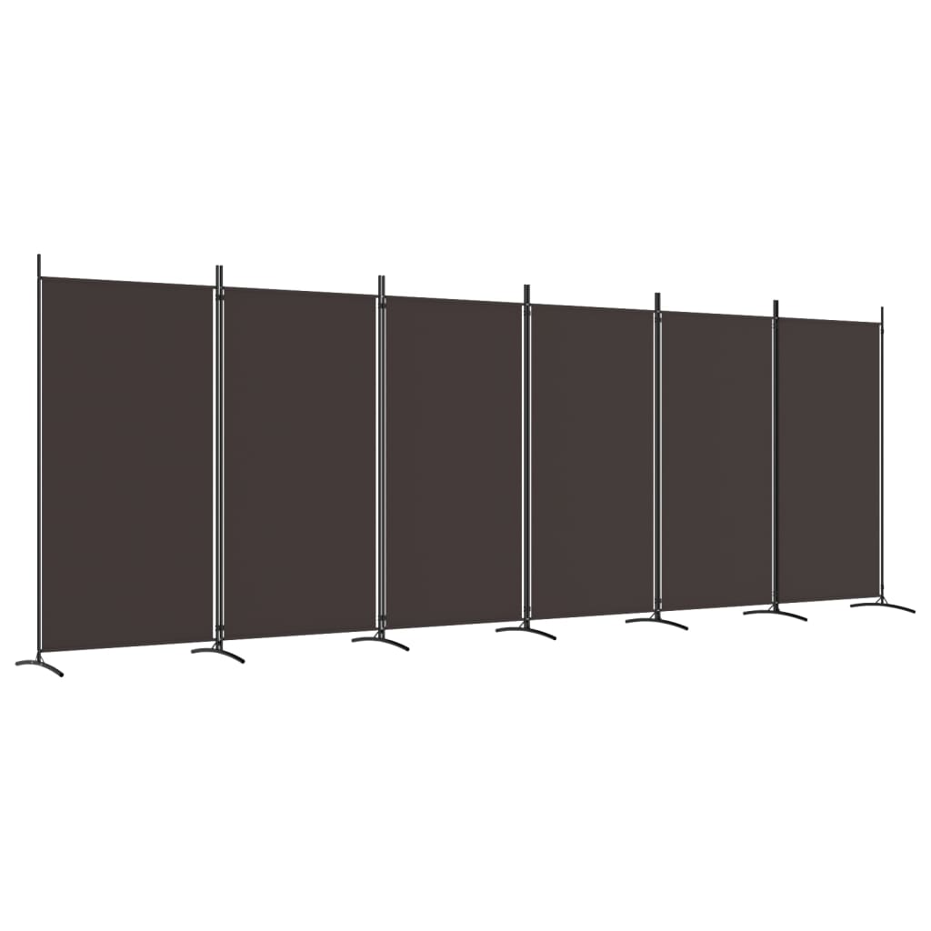 Kamerscherm met 6 panelen 520x180 cm stof bruin is nu te koop bij PeponiXL, paradijselijk wonen!