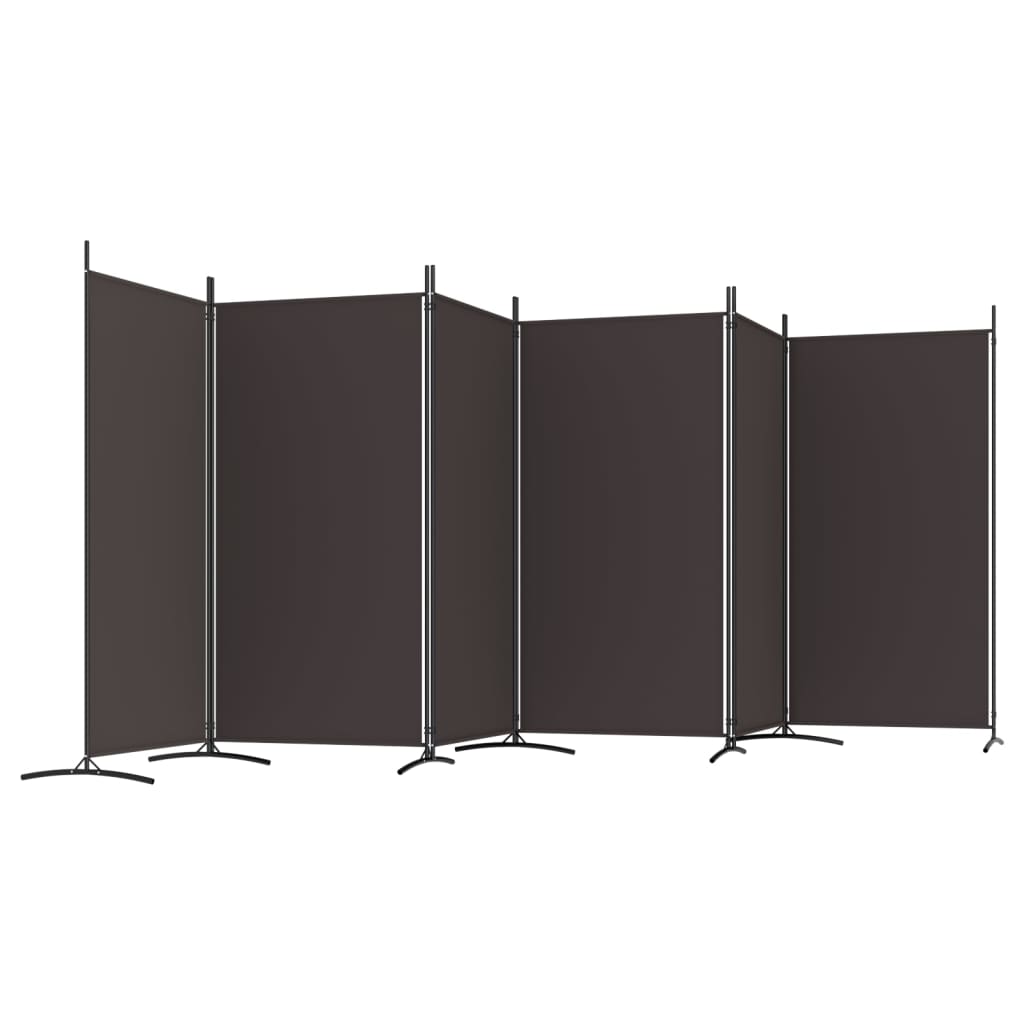 Kamerscherm met 6 panelen 520x180 cm stof bruin is nu te koop bij PeponiXL, paradijselijk wonen!