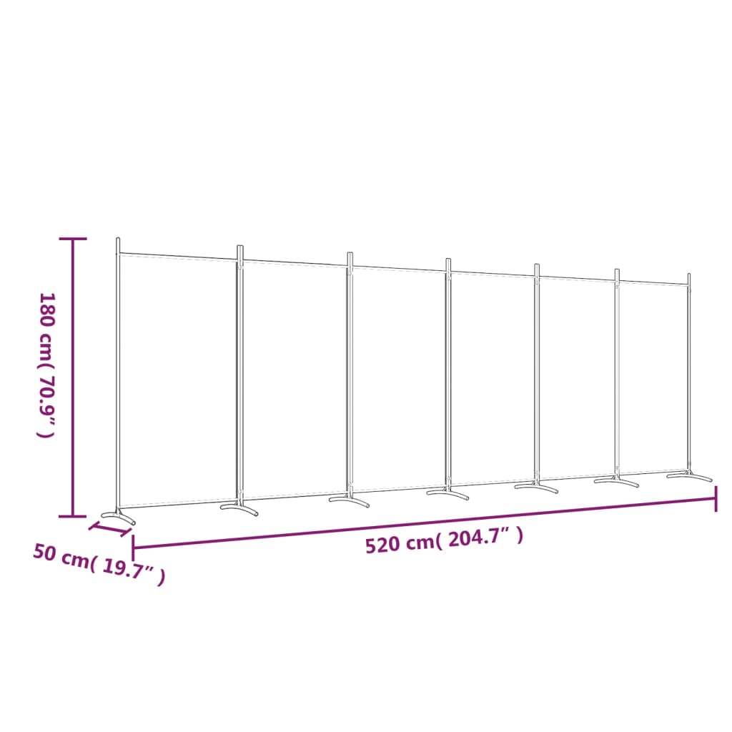 Kamerscherm met 6 panelen 520x180 cm stof bruin is nu te koop bij PeponiXL, paradijselijk wonen!