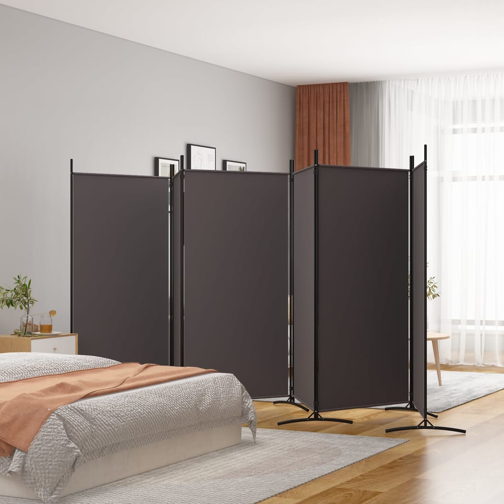 Kamerscherm met 6 panelen 520x180 cm stof bruin is nu te koop bij PeponiXL, paradijselijk wonen!