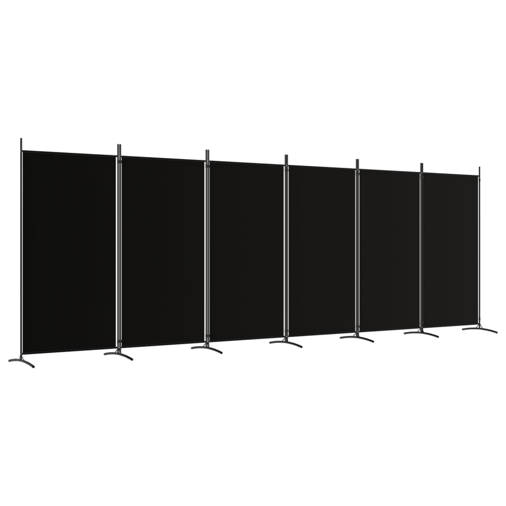 Kamerscherm met 6 panelen 520x180 cm stof zwart is nu te koop bij PeponiXL, paradijselijk wonen!