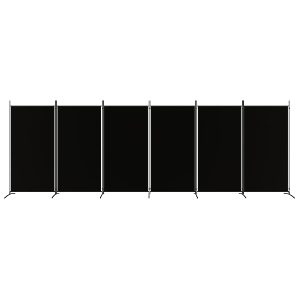 Kamerscherm met 6 panelen 520x180 cm stof zwart is nu te koop bij PeponiXL, paradijselijk wonen!