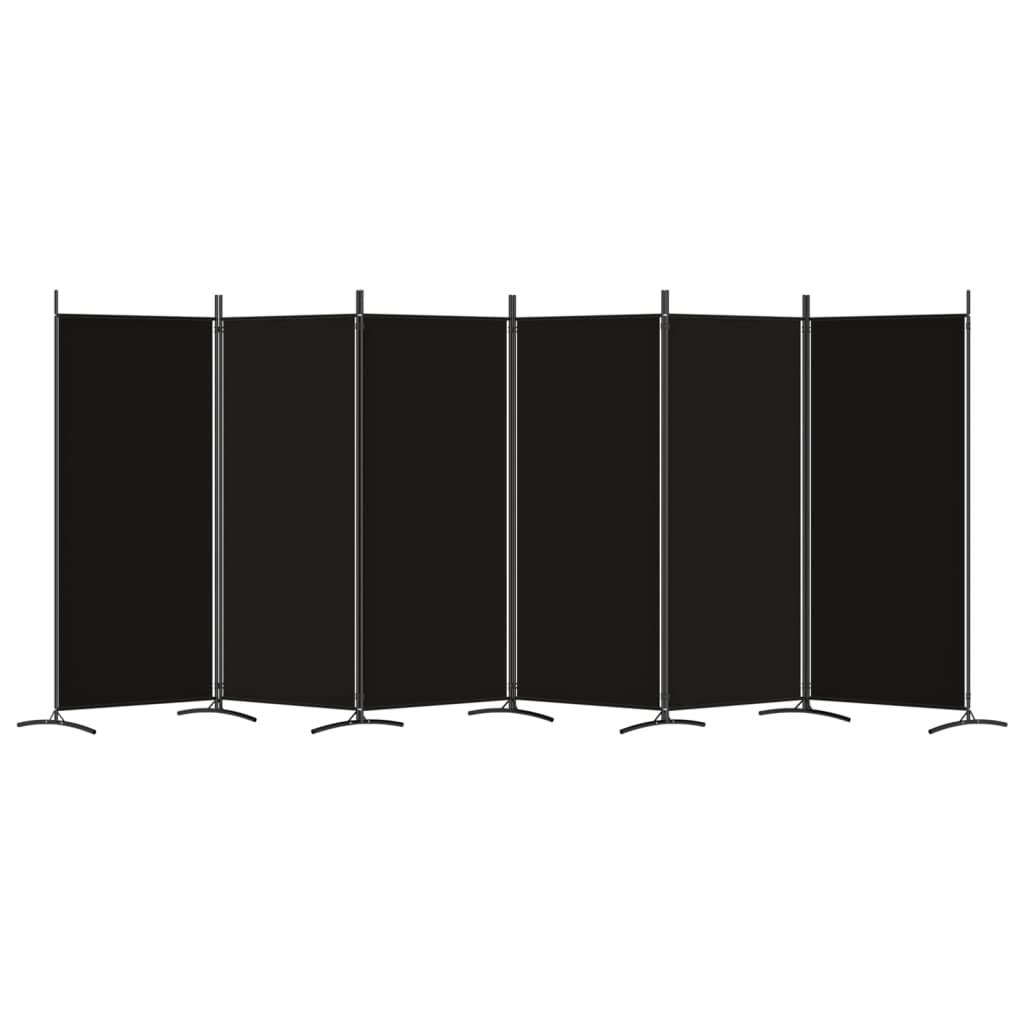 Kamerscherm met 6 panelen 520x180 cm stof zwart is nu te koop bij PeponiXL, paradijselijk wonen!