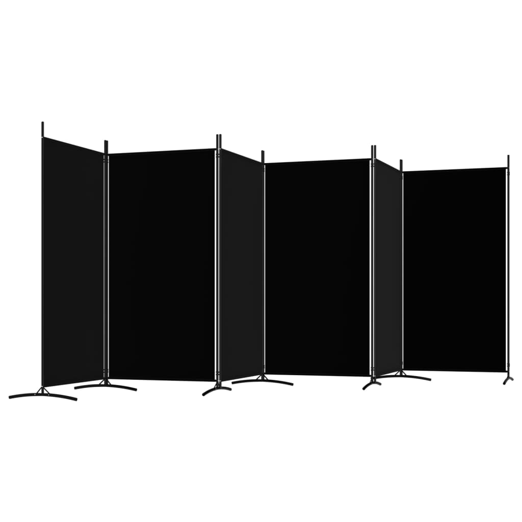 Kamerscherm met 6 panelen 520x180 cm stof zwart is nu te koop bij PeponiXL, paradijselijk wonen!