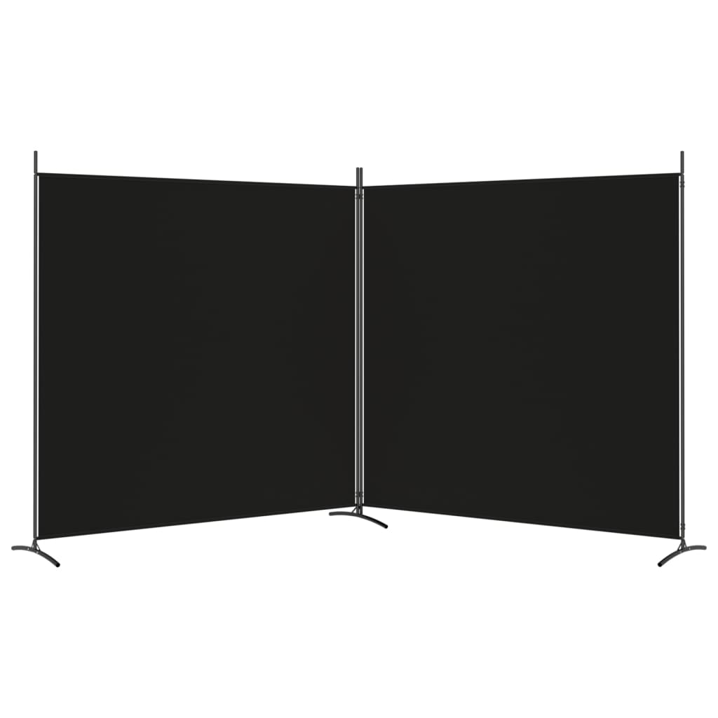 Kamerscherm met 2 panelen 348x180 cm stof zwart is nu te koop bij PeponiXL, paradijselijk wonen!