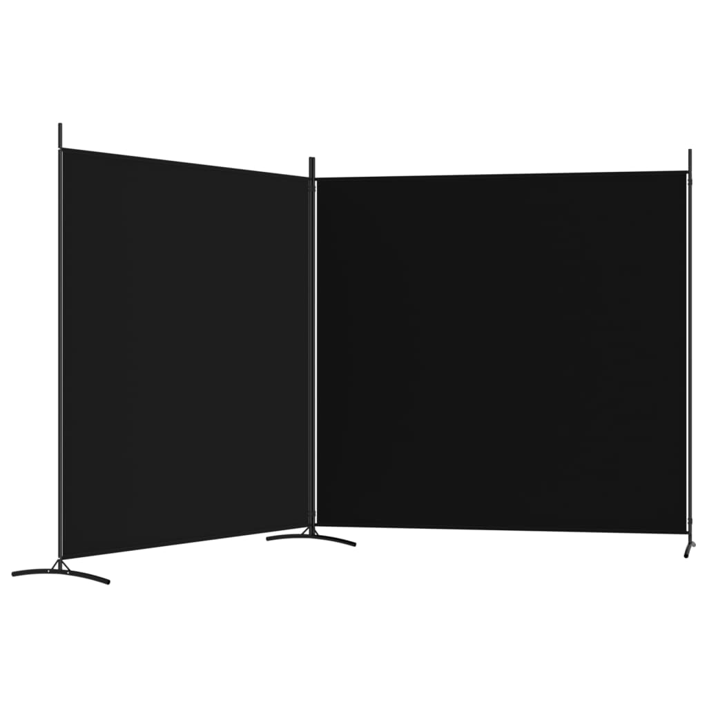 Kamerscherm met 2 panelen 348x180 cm stof zwart is nu te koop bij PeponiXL, paradijselijk wonen!