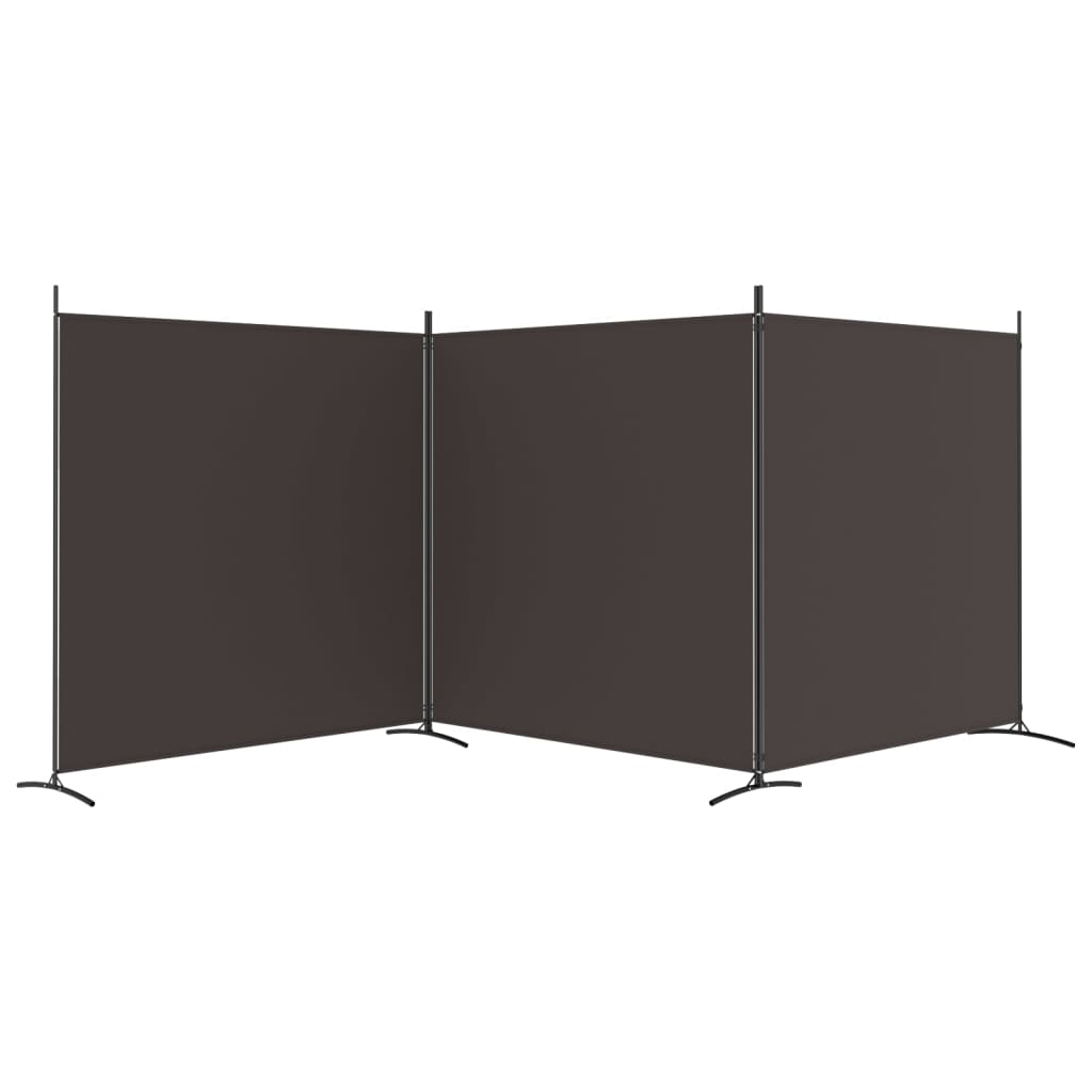 Kamerscherm met 3 panelen 525x180 cm stof bruin is nu te koop bij PeponiXL, paradijselijk wonen!